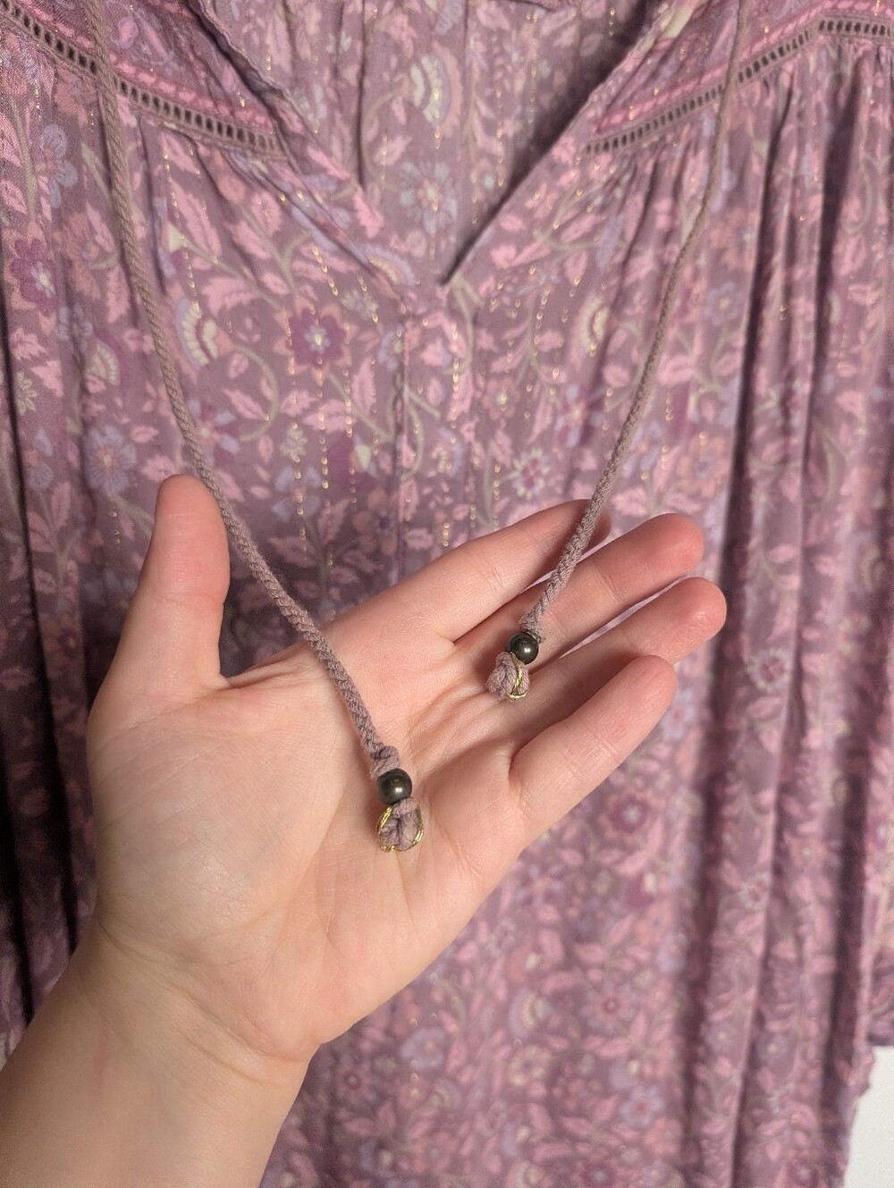 Spell & The Gypsy Collective Purple Floral Paisley Bohemian Blouse Size Large - Picture 3 of 10